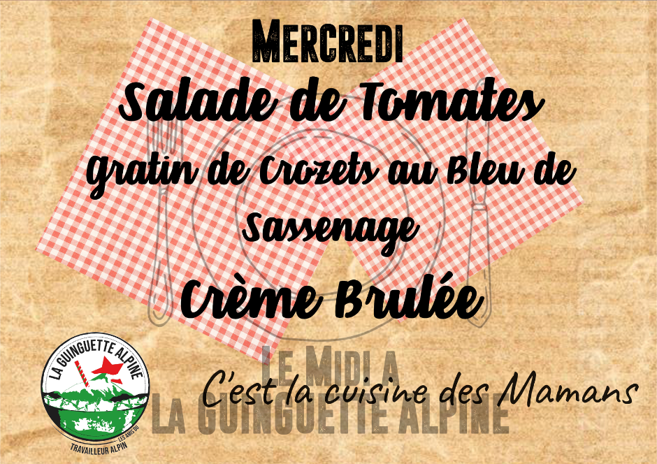 Menu du Mercredi 